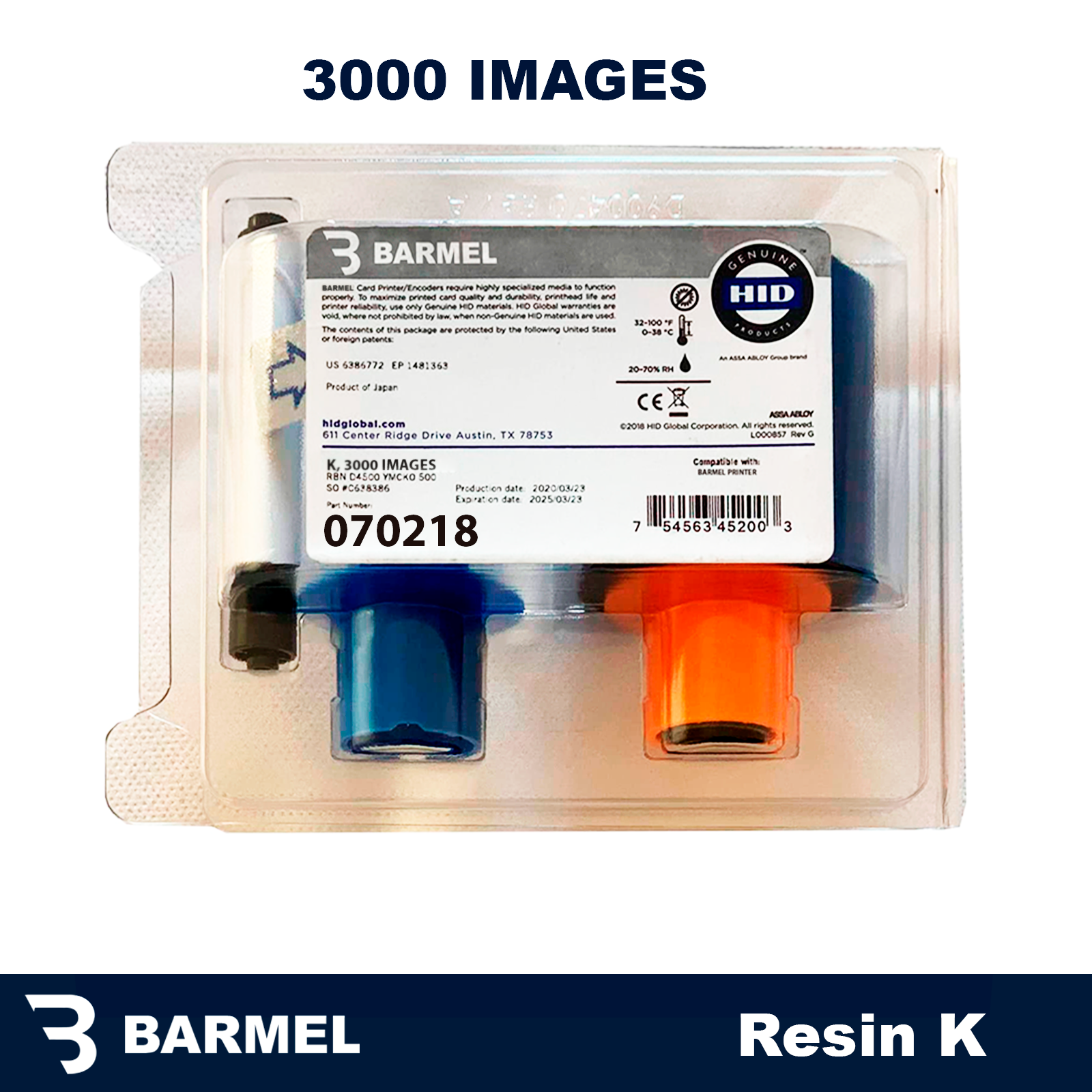 Cinta de RESINA Negro 070218